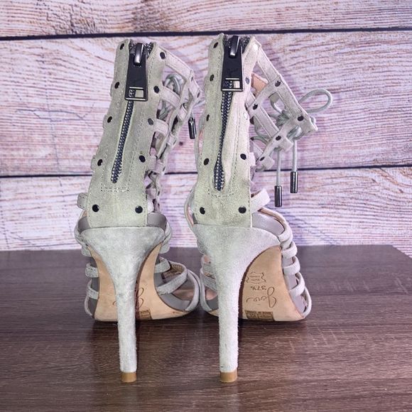 Women’s Joie Gray Strappy Heels Size 7.5 - Picture 6 of 11